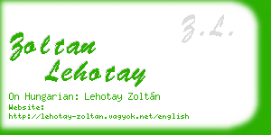 zoltan lehotay business card