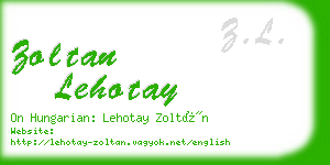 zoltan lehotay business card